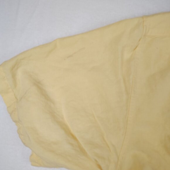 Monte Carlo Linen Blend Shirt Mens XL Yellow Short Sleeve - Picture 4 of 7